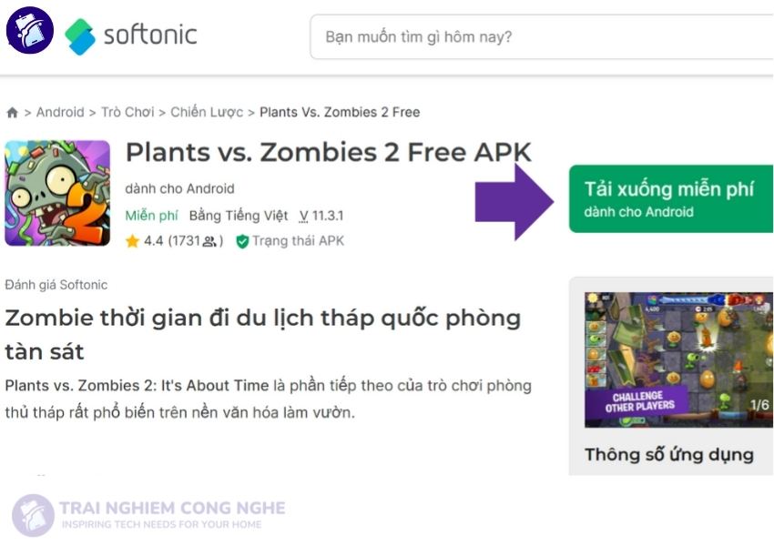 Cách tải plants vs zombies 2 trên điện thoại